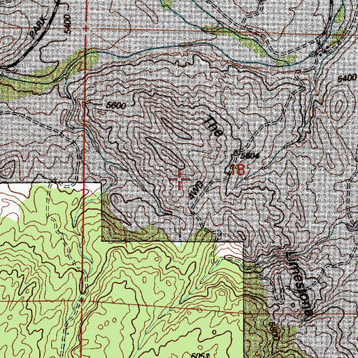 Topographic Map of The Limestone, WY