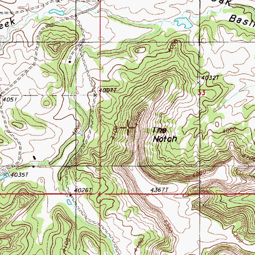 Topographic Map of The Notch, WY