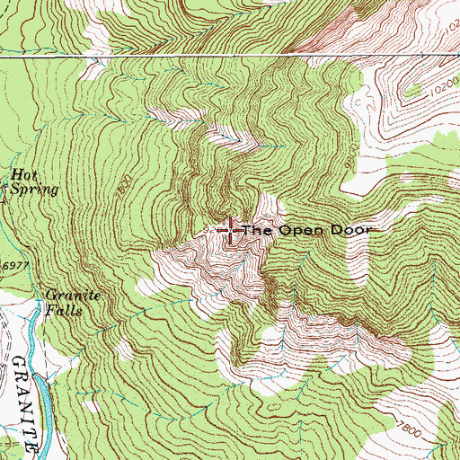 Topographic Map of The Open Door, WY
