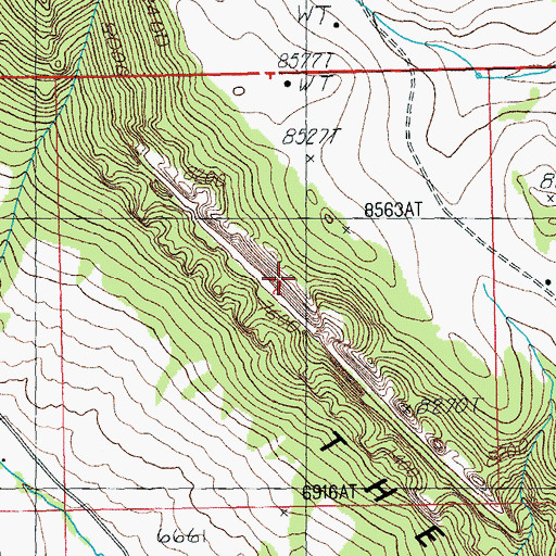 Topographic Map of The Palisades, WY