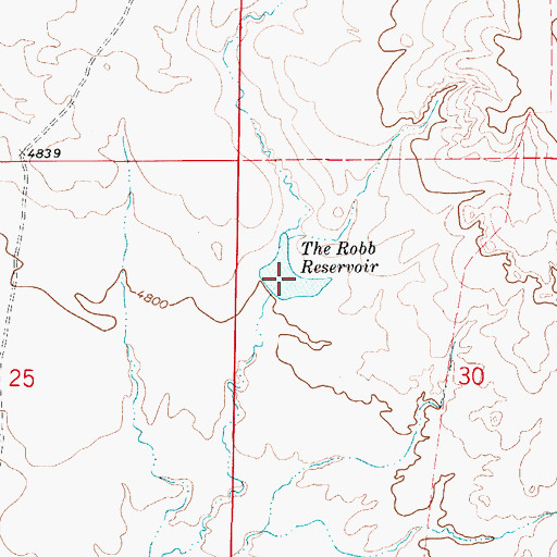 Topographic Map of The Robb Reservoir, WY