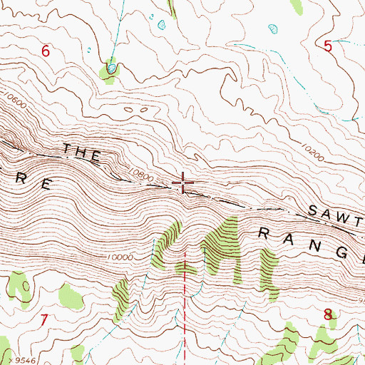 Topographic Map of The Sawtooth, WY