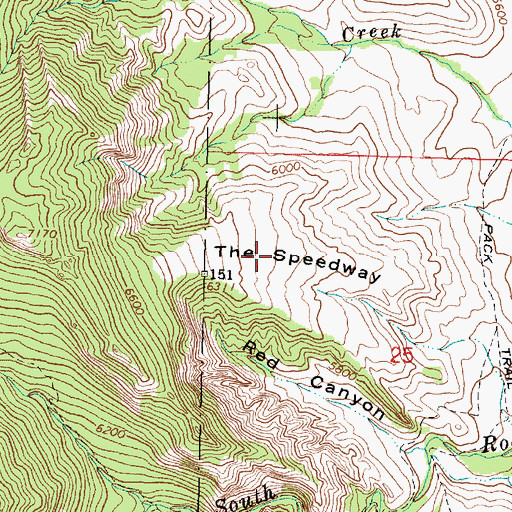 Topographic Map of The Speedway, WY