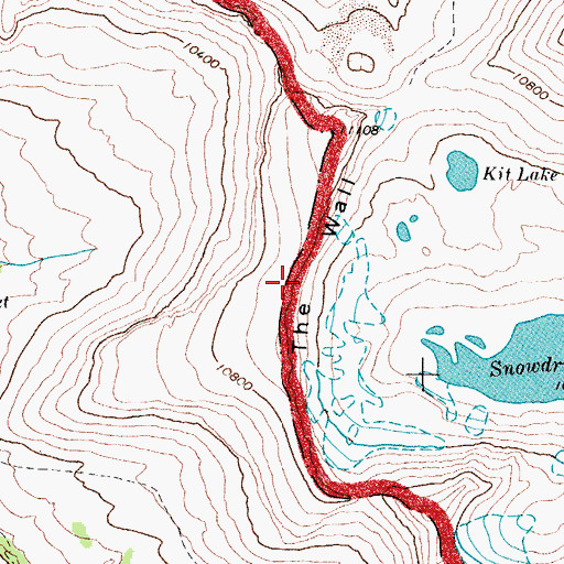 Topographic Map of The Wall, WY
