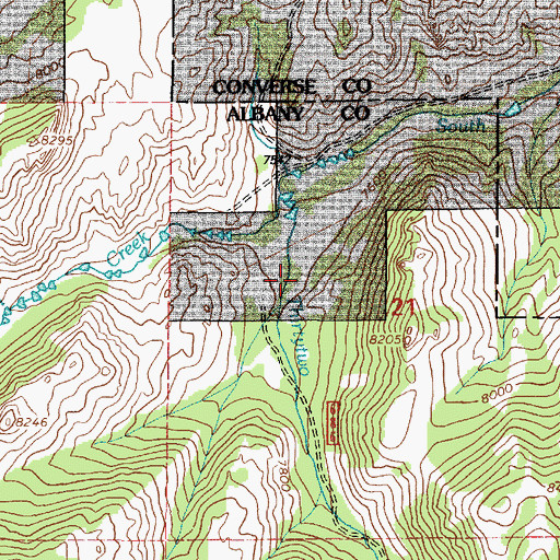 Topographic Map of Thirtytwo Canyon, WY