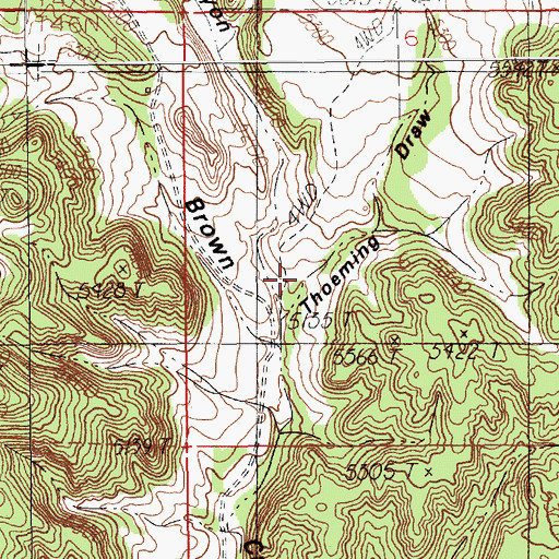 Topographic Map of Thoeming Draw, WY