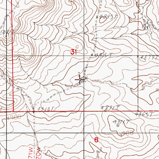 Topographic Map of Thomas Reservoir, WY