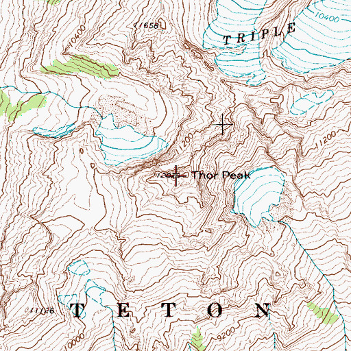 Topographic Map of Thor Peak, WY