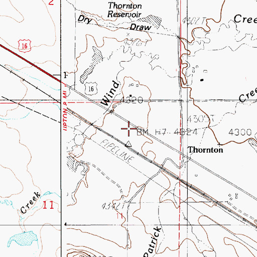 Topographic Map of Thornton, WY