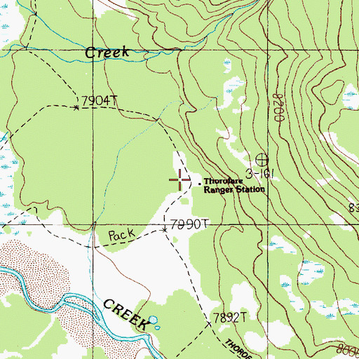 Topographic Map of Thorofare Ranger Station, WY