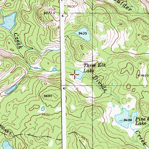 Topographic Map of Three Elk Lake, WY