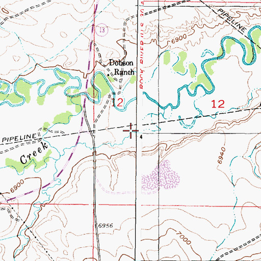 Topographic Map of Threemile Creek, WY
