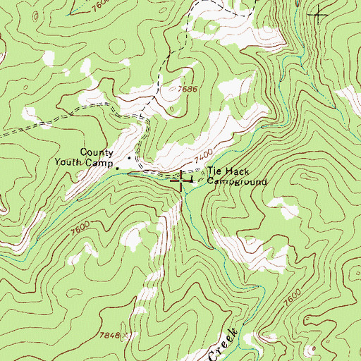 Topographic Map of Tie Hack Campground, WY