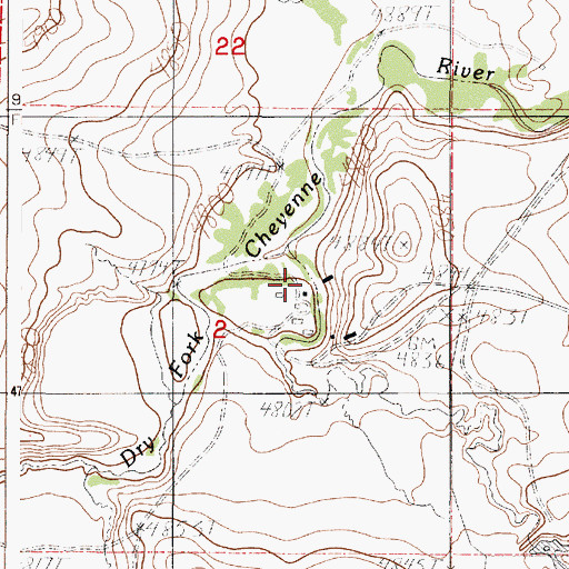 Topographic Map of Tillard Ranch, WY