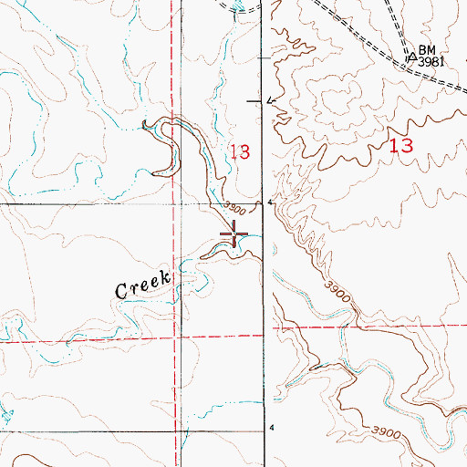 Topographic Map of Timber Creek, WY