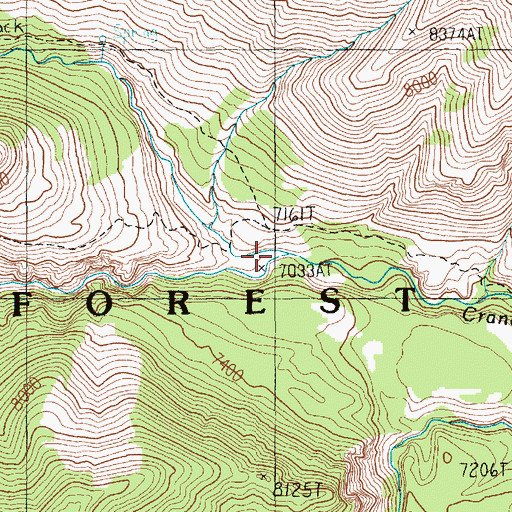 Topographic Map of Timber Creek, WY