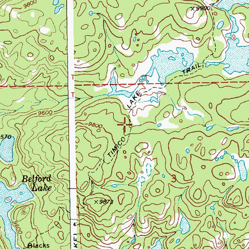 Topographic Map of Timico Lake Trail, WY