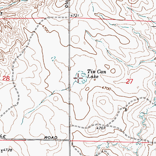 Topographic Map of Tin Can Lake, WY