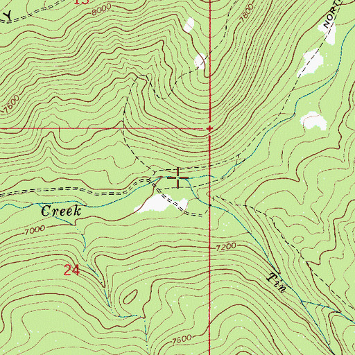 Topographic Map of Tin Cup Creek, WY
