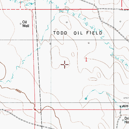 Topographic Map of Todd Oil Field, WY