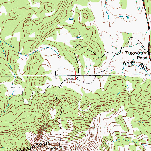 Topographic Map of Togwotee Pass, WY