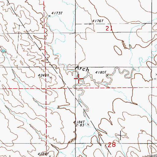 Topographic Map of Tomcat Creek, WY