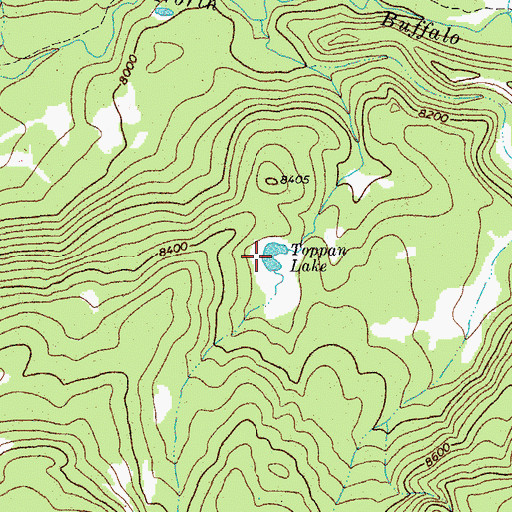 Topographic Map of Toppan Lake, WY