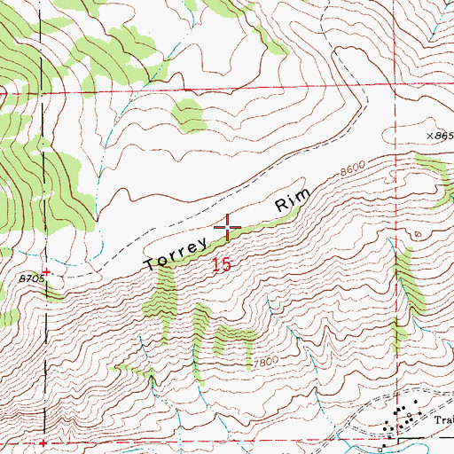 Topographic Map of Torrey Rim, WY