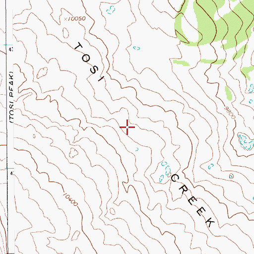 Topographic Map of Tosi Creek Basin, WY