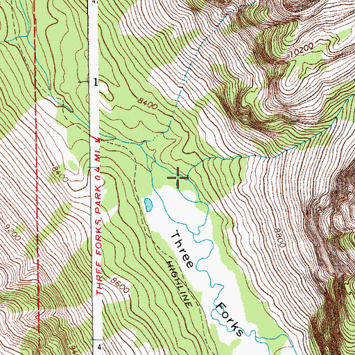 Topographic Map of Tourist Creek, WY