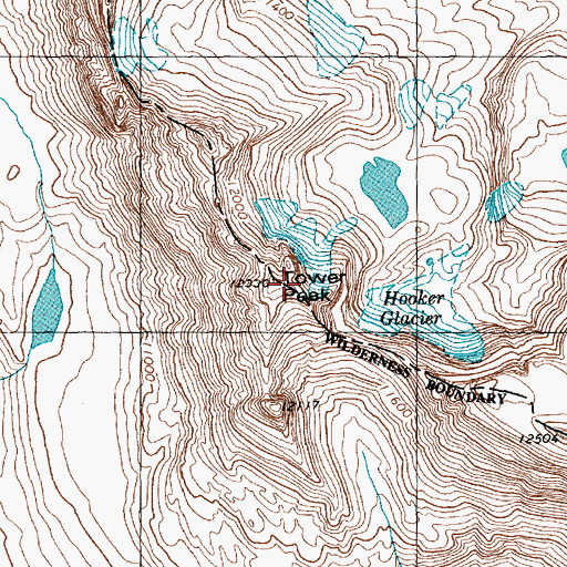 Topographic Map of Tower Peak, WY