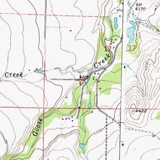 Topographic Map of Trabing Creek, WY