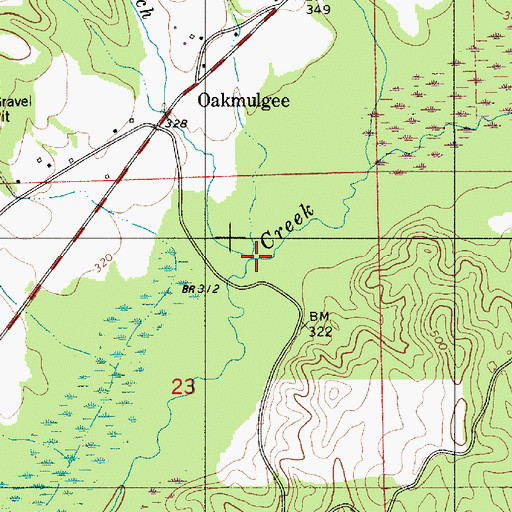 Topographic Map of Pickett Branch, AL