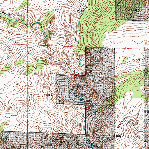 Topographic Map of Trail Creek, WY