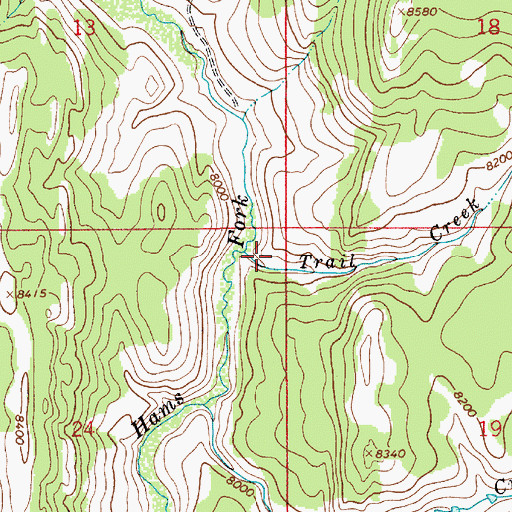 Topographic Map of Trail Creek, WY