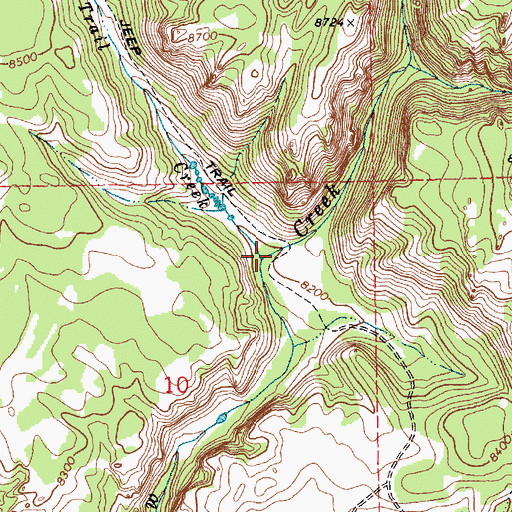 Topographic Map of Trail Creek, WY