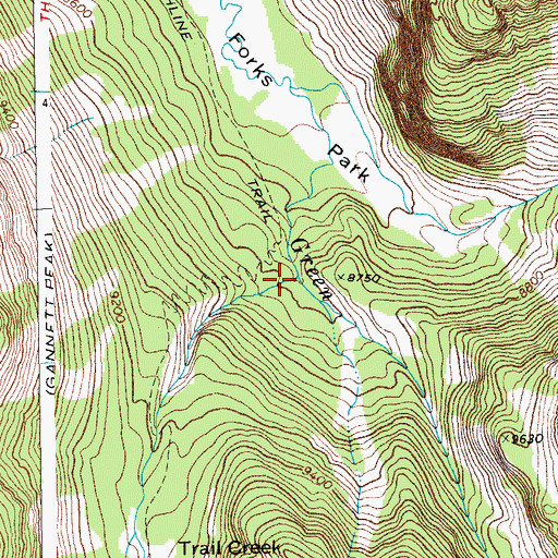 Topographic Map of Trail Creek, WY