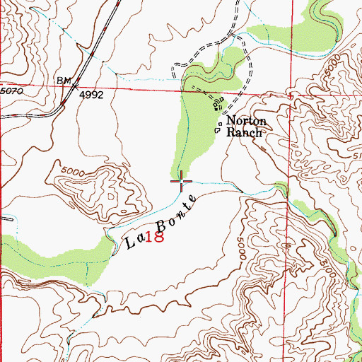 Topographic Map of Trail Creek, WY