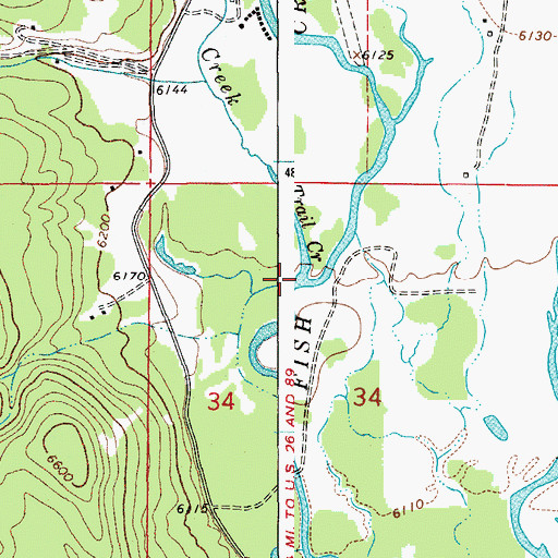 Topographic Map of Trail Creek, WY