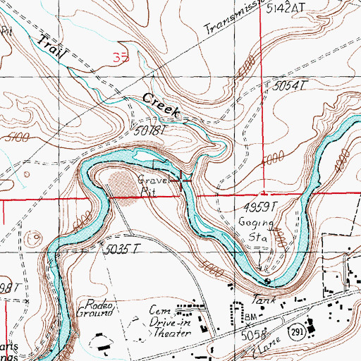 Topographic Map of Trail Creek, WY