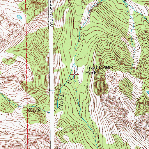 Topographic Map of Trail Creek Park, WY