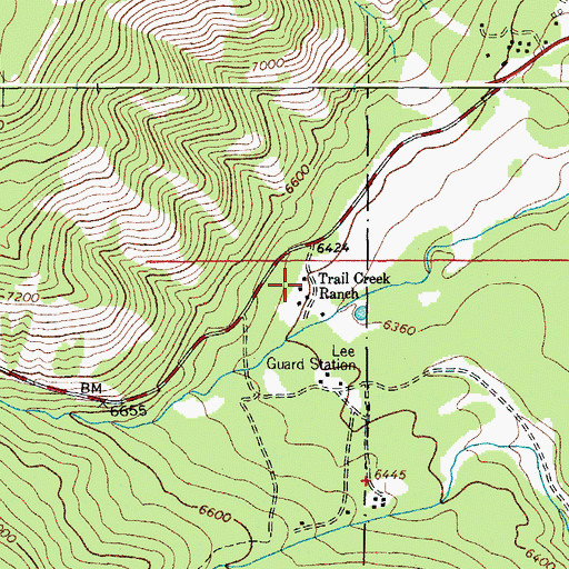 Topographic Map of Trail Creek Ranch, WY