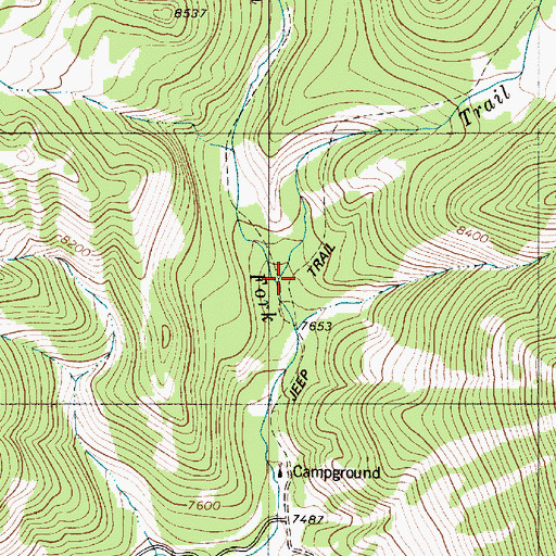 Topographic Map of Trail Fork, WY