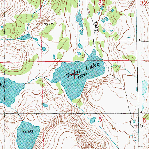 Topographic Map of Trail Lake, WY