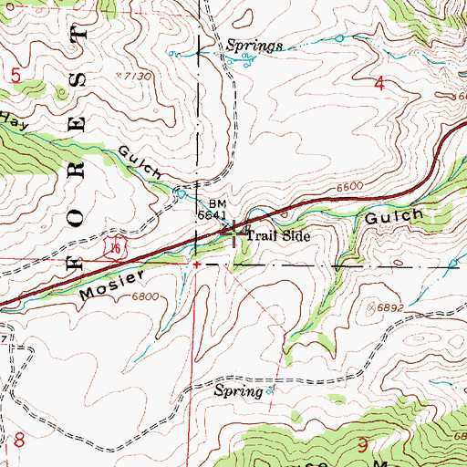 Topographic Map of Trail Side, WY