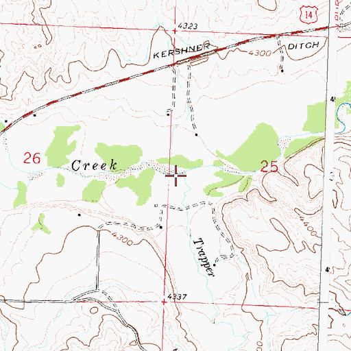 Topographic Map of Trapper Creek, WY