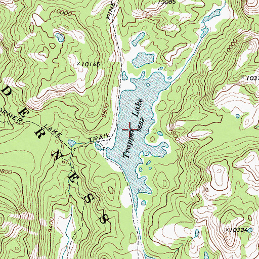Topographic Map of Trapper Lake, WY