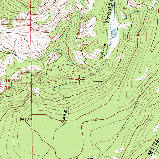 Topographic Map of Trapper Lake Stock Trail, WY