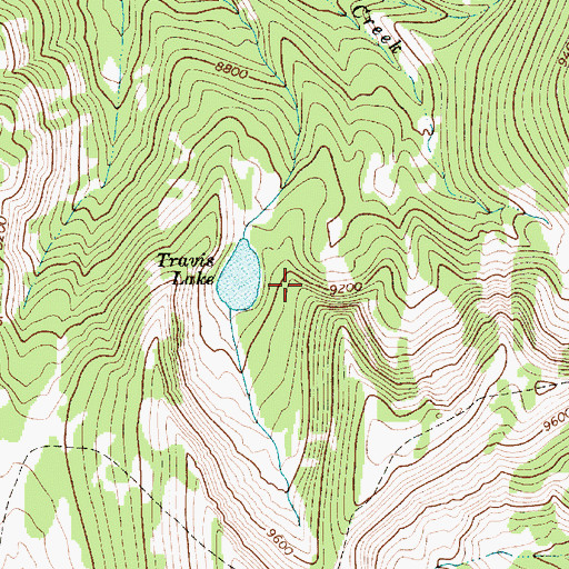 Topographic Map of Travis Lake, WY