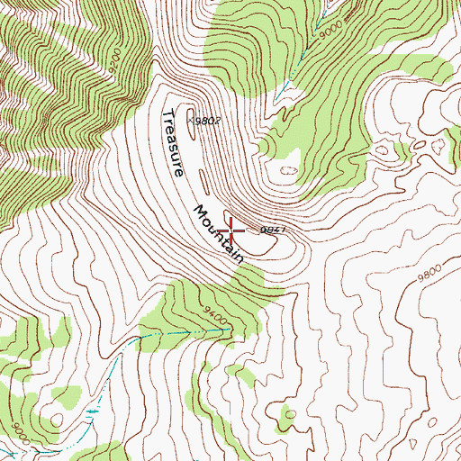 Topographic Map of Treasure Mountain, WY